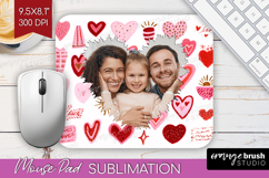 Heart Pattern Photo Mouse Pad PNG - Valentines Day Picture Product Image 1