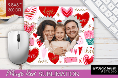 Heart Pattern Photo Mouse Pad PNG - Valentines Day Picture Product Image 1