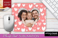 Heart Pattern Photo Mouse Pad PNG - Valentines Day Picture Product Image 1