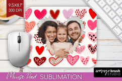 Heart Pattern Photo Mouse Pad PNG - Valentines Day Picture Product Image 1