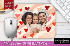 Heart Pattern Photo Mouse Pad PNG - Valentines Day Picture Product Image 1