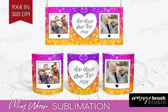 Glitter Photo Mug Wrap PNG - Sparkle Picture Frame Mug Product Image 1