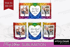Glitter Photo Mug Wrap PNG - Sparkle Picture Frame Mug Product Image 1