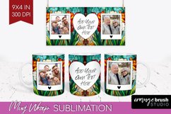 Stained Glass Photo Mug Wrap PNG - Flowers Picture Frame Mug Product Image 1