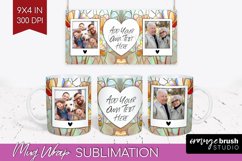 Stained Glass Photo Mug Wrap PNG - Flowers Picture Frame Mug Product Image 1