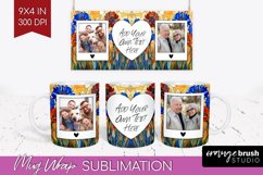 Stained Glass Photo Mug Wrap PNG - Flowers Picture Frame Mug Product Image 1