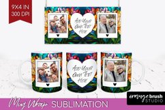 Stained Glass Photo Mug Wrap PNG - Flowers Picture Frame Mug Product Image 1