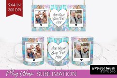 Stained Glass Photo Mug Wrap PNG - Flowers Picture Frame Mug Product Image 1