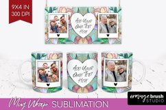 Stained Glass Photo Mug Wrap PNG - Flowers Picture Frame Mug Product Image 1