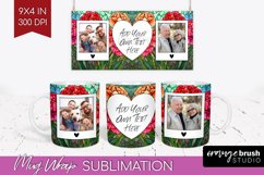 Stained Glass Photo Mug Wrap PNG - Flowers Picture Frame Mug Product Image 1