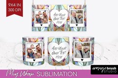 Stained Glass Photo Mug Wrap PNG - Flowers Picture Frame Mug Product Image 1