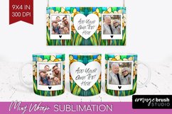 Stained Glass Photo Mug Wrap PNG - Flowers Picture Frame Mug Product Image 1
