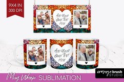 Stained Glass Photo Mug Wrap PNG - Flowers Picture Frame Mug Product Image 1
