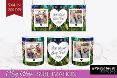 Stained Glass Photo Mug Wrap PNG - Flowers Picture Frame Mug Product Image 1
