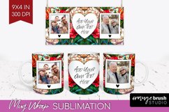 Stained Glass Photo Mug Wrap PNG - Flowers Picture Frame Mug Product Image 1