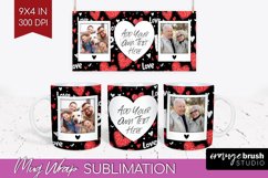 Valentines Day Photo Mug Wrap PNG - Heart Picture Frame Mug Product Image 1