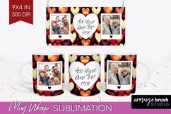 Valentines Day Photo Mug Wrap PNG - Heart Picture Frame Mug Product Image 1