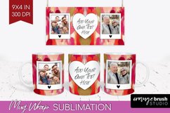 Valentines Day Photo Mug Wrap PNG - Heart Picture Frame Mug Product Image 1