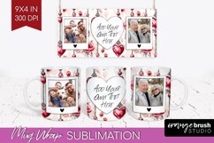 Valentines Day Photo Mug Wrap PNG - Heart Picture Frame Mug Product Image 1