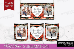 Floral Photo Mug Wrap PNG - Peony Flower Picture Frame Mug Product Image 1
