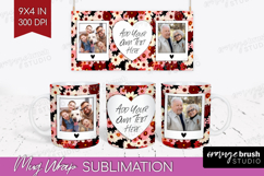 Retro Flowers Photo Mug Wrap PNG - Floral Picture Frame Mug Product Image 1