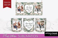Flowers Photo Mug Wrap PNG - Vintage Floral Picture Frame Product Image 1
