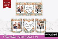 Flowers Photo Mug Wrap PNG - Vintage Floral Picture Frame Product Image 1