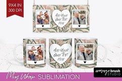 Flowers Photo Mug Wrap PNG - Vintage Floral Picture Frame Product Image 1
