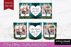 Stained Glass Photo Mug Wrap PNG - Flowers Picture Frame Mug Product Image 1