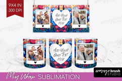 Stained Glass Photo Mug Wrap PNG - Flowers Picture Frame Mug Product Image 1