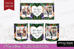 Stained Glass Photo Mug Wrap PNG - Flowers Picture Frame Mug Product Image 1