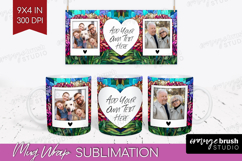 Stained Glass Photo Mug Wrap PNG - Flowers Picture Frame Mug Product Image 1