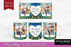 Stained Glass Photo Mug Wrap PNG - Flowers Picture Frame Mug Product Image 1