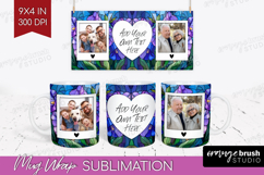 Stained Glass Photo Mug Wrap PNG - Flowers Picture Frame Mug Product Image 1