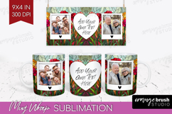 Stained Glass Photo Mug Wrap PNG - Flowers Picture Frame Mug Product Image 1