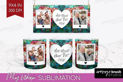 Stained Glass Photo Mug Wrap PNG - Flowers Picture Frame Mug Product Image 1