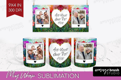 Stained Glass Photo Mug Wrap PNG - Flowers Picture Frame Mug Product Image 1