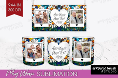 Stained Glass Photo Mug Wrap PNG - Flowers Picture Frame Mug Product Image 1