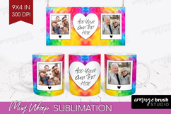 Tie Dye Photo Mug Wrap PNG - Rainbow Picture Frame Mug Product Image 1