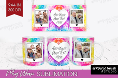 Tie Dye Photo Mug Wrap PNG - Rainbow Picture Frame Mug Product Image 1