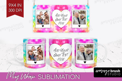 Tie Dye Photo Mug Wrap PNG - Rainbow Picture Frame Mug Product Image 1