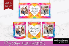 Tie Dye Photo Mug Wrap PNG - Rainbow Picture Frame Mug Product Image 1