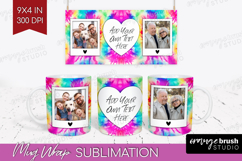 Tie Dye Photo Mug Wrap PNG - Rainbow Picture Frame Mug Product Image 1