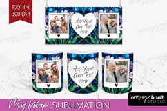 Stained Glass Photo Mug Wrap PNG - Flowers Picture Frame Mug Product Image 1