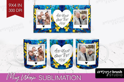 Stained Glass Photo Mug Wrap PNG - Flowers Picture Frame Mug Product Image 1
