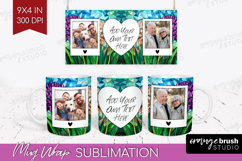 Stained Glass Photo Mug Wrap PNG - Flowers Picture Frame Mug Product Image 1