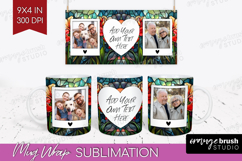 Stained Glass Photo Mug Wrap PNG - Flowers Picture Frame Mug Product Image 1