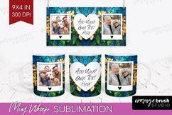 Stained Glass Photo Mug Wrap PNG - Flowers Picture Frame Mug Product Image 1