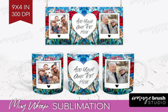 Stained Glass Photo Mug Wrap PNG - Flowers Picture Frame Mug Product Image 1