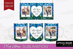 Stained Glass Photo Mug Wrap PNG - Flowers Picture Frame Mug Product Image 1